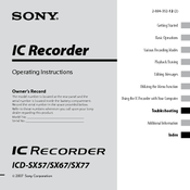 sony ic recorder icd sx57 manual