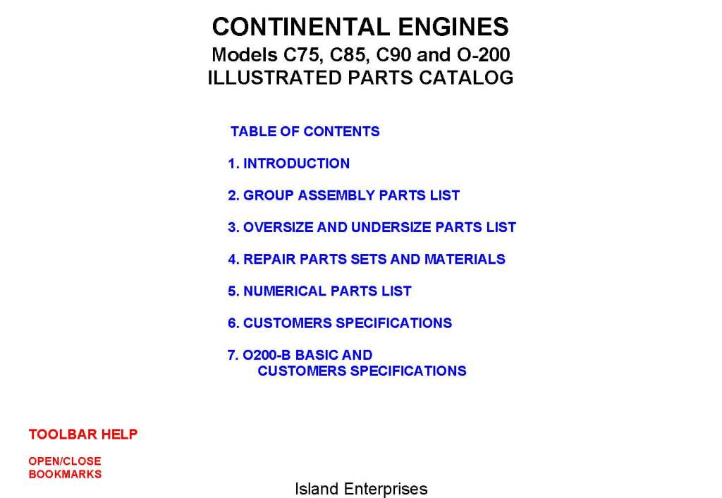 continental o 200 parts manual