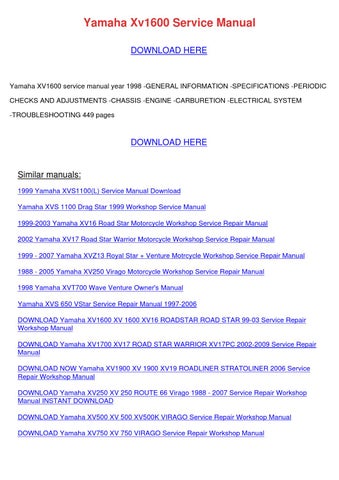 yamaha virago 250 service manual free download