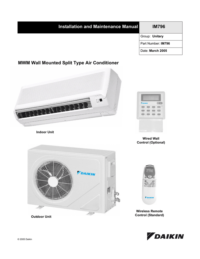 daikin air conditioner installation manual