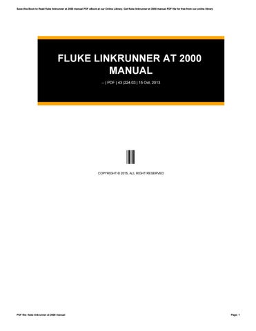 fluke linkrunner at 2000 manual pdf