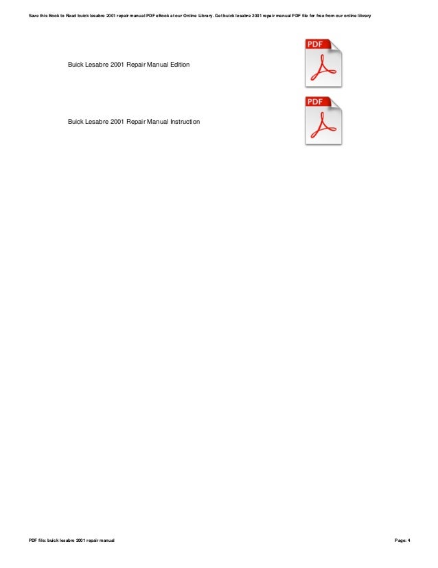 2001 buick lesabre repair manual pdf