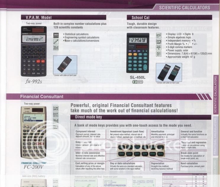 casio financial calculator fc 100v manual