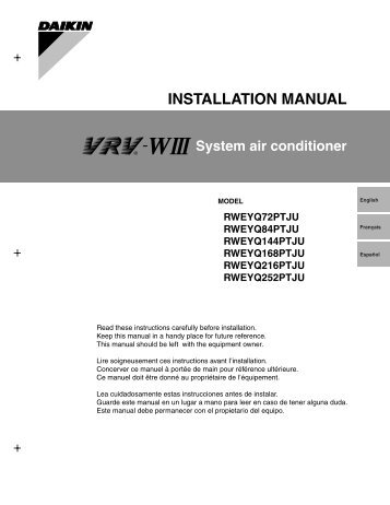 daikin air conditioner installation manual