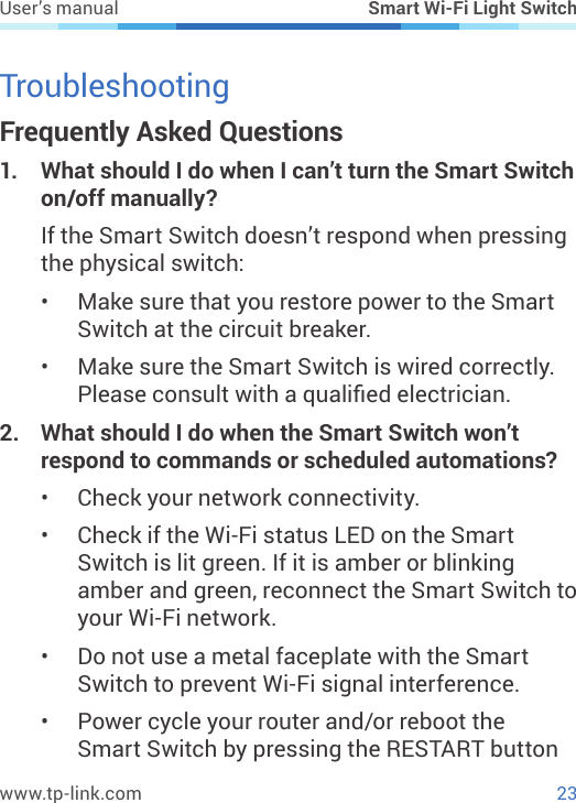 tp link light switch manual